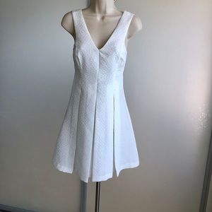 ❌SOLD❌ Bloomingdales Aqua Heart Pattern Pleated Dress